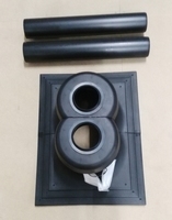 Dubbele schoorsteenopstand met vlakke plaat diam 2 x 80mm